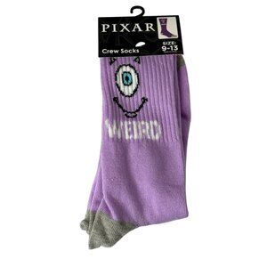 Purple Monster Cartoon Crew Socks Funny Novelty Gift Men